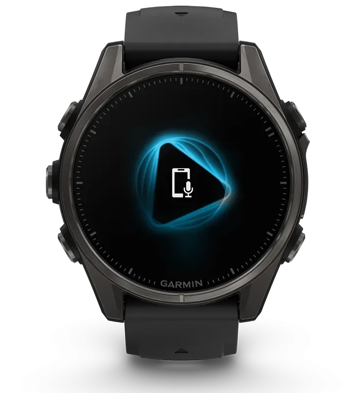 Garmin Fenix 8 43 mm Amoled Safirglas Gr DLC-titan med svart/stengrtt silikonarmband 010-02903-21