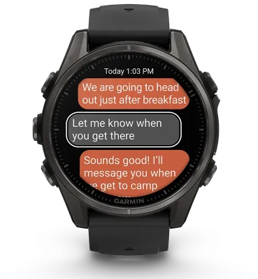 Garmin Fenix 8 43 mm Amoled Safirglas Gr DLC-titan med svart/stengrtt silikonarmband 010-02903-21