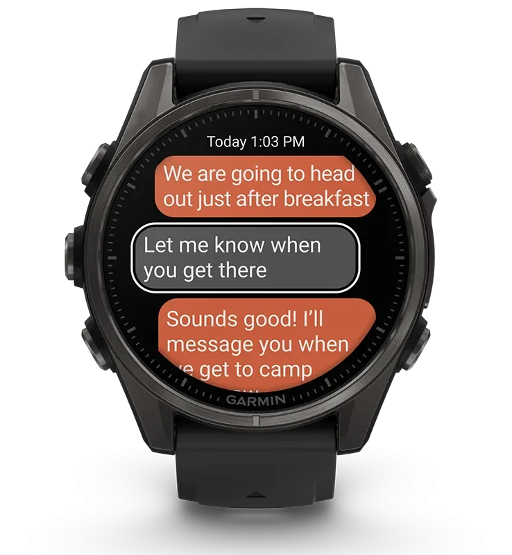 Garmin Fenix 8 43 mm Amoled Safirglas Gr DLC-titan med svart/stengrtt silikonarmband 010-02903-21