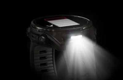 Garmin Fenix 8 43 mm Amoled Safirglas Gr DLC-titan med svart/stengrtt silikonarmband 010-02903-21