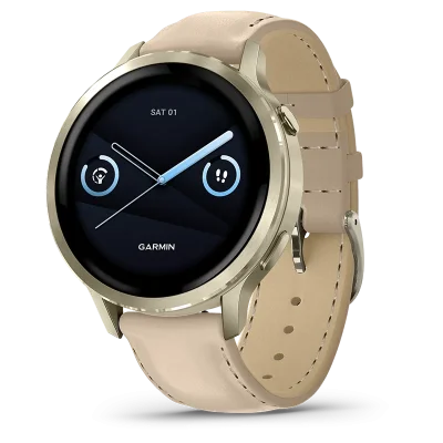GARMIN 010-03013-03 VENU 4 (41mm) GPS Beige Lunar Gold + Leather