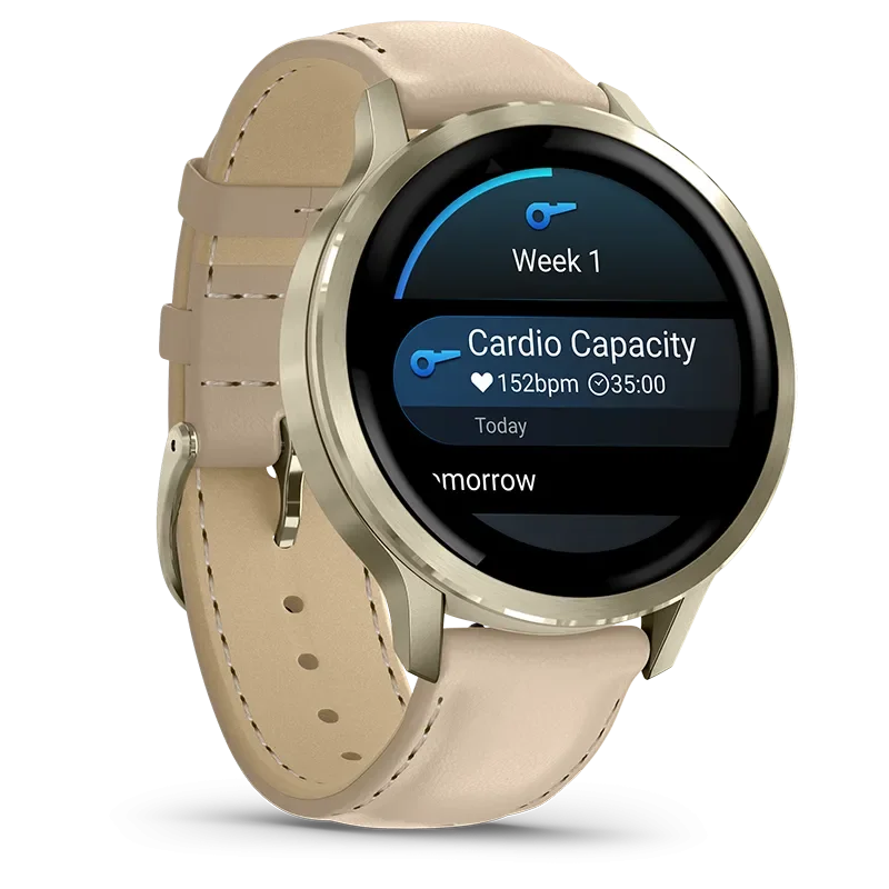 GARMIN 010-03013-03 VENU 4 (41mm) GPS Beige Lunar Gold + Leather