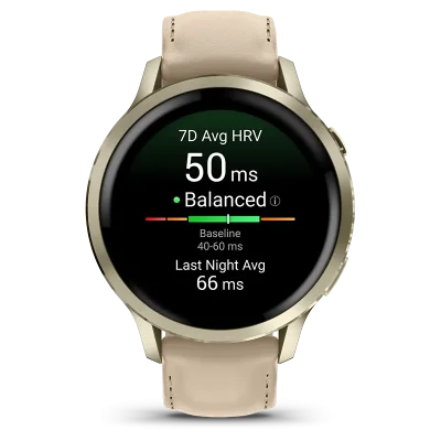 GARMIN 010-03013-03 VENU 4 (41mm) GPS Beige Lunar Gold + Leather