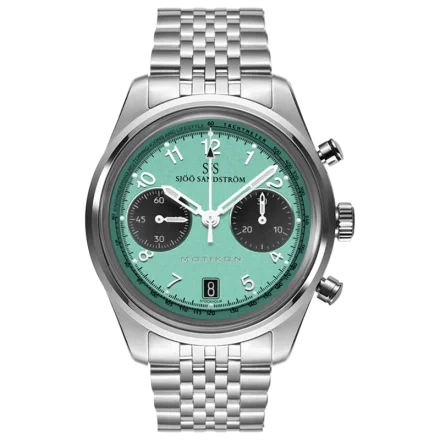 Royal Steel Chronograph 022207 green black Steel braclet 40 mm