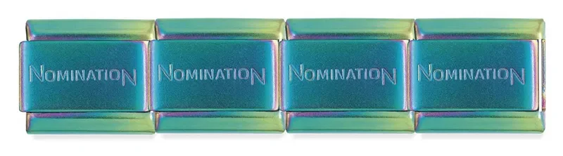 Nomination Composable Classic Lnk med 13 Lnkar, 2-Tone Stone, Bl-Grn