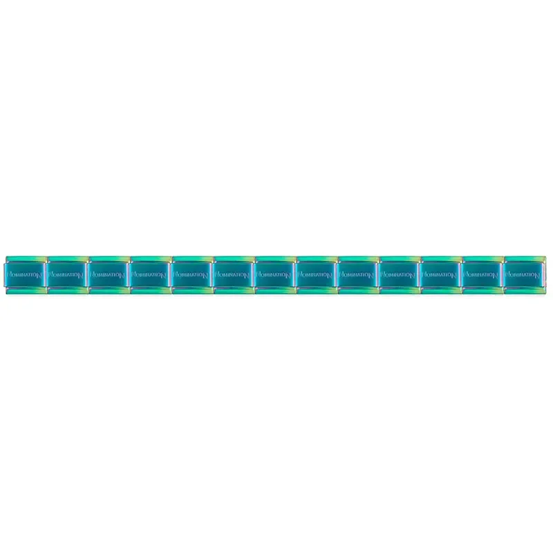 Nomination Composable Classic Lnk med 13 Lnkar, 2-Tone Stone, Bl-Grn