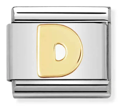 Nomination Länk Bokstav D i bundet gult guld