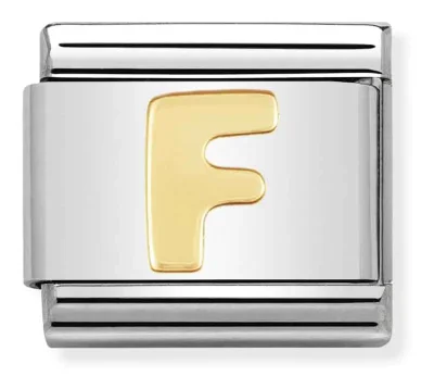 Nomination Composable Classic Länk Letter F i bundet gult guld