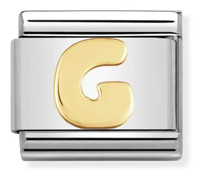 Nomination Composable Classic Länk Bokstav G i bundet gult guld