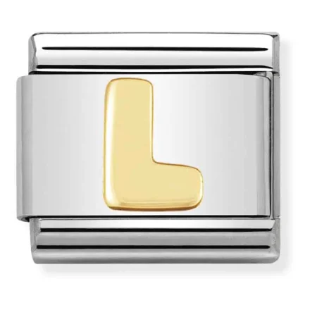 Nomination Composable Classic L&auml;nk Bokstav L i bondguld