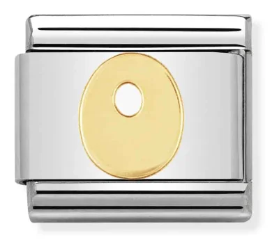 Nomination Composable Classic Länk Bokstav O i bonded gult guld