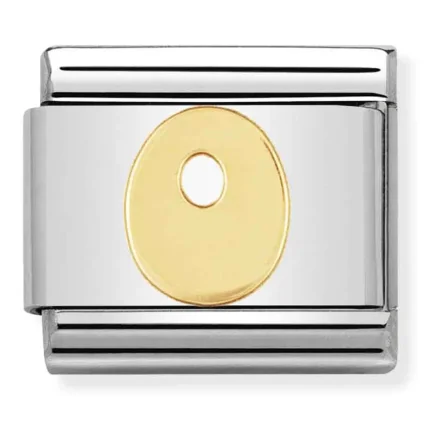 Nomination Composable Classic L&auml;nk Bokstav O i bonded gult guld