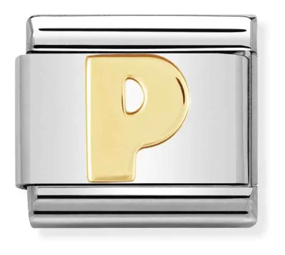 Nomination Composable Classic Länk Letter P i bonded guldfärg