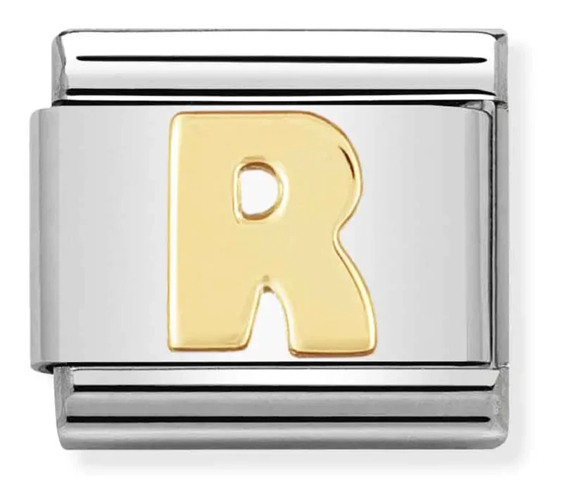 Nomination Composable Classic Länk Letter R i bonded gult