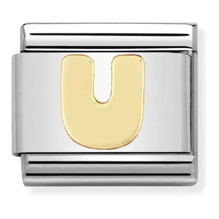 Nomination Composable Classic L&auml;nk Bokstav U i bonded guld