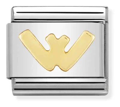 Nomination Composable Classic Länk Letter W i bonded yellow gold