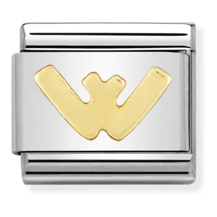 Nomination Composable Classic L&auml;nk Letter W i bonded yellow gold