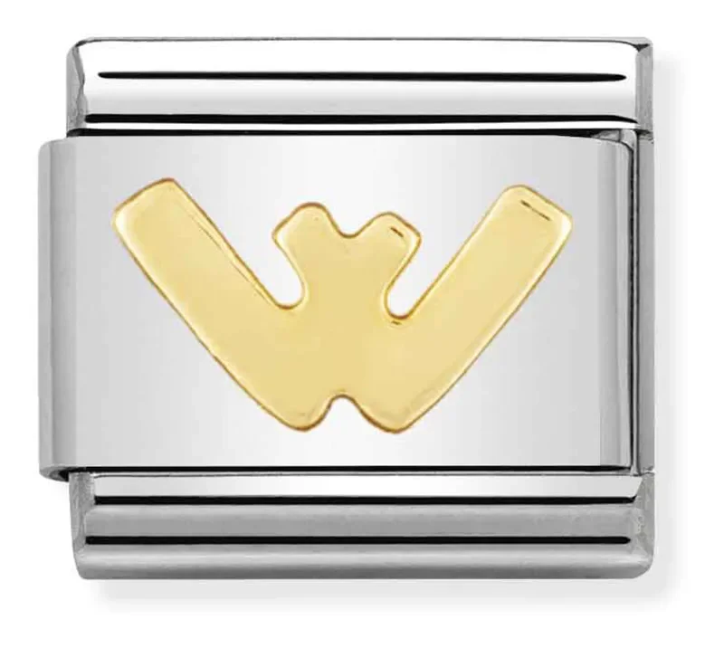 Nomination Composable Classic Länk Letter W i bonded yellow gold