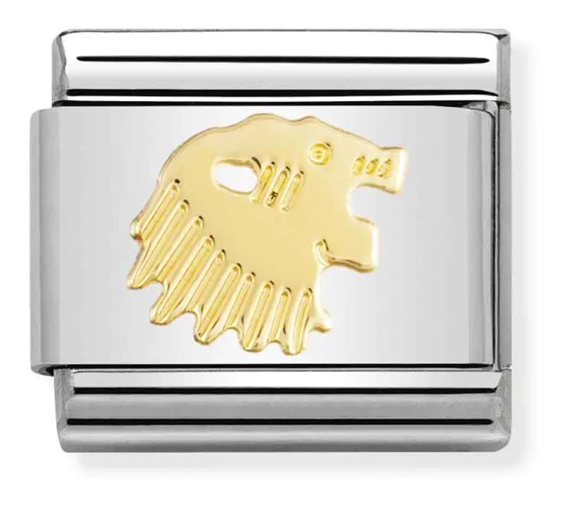 Nomination Composable Classic Länk Leo i förgyllt gult guld