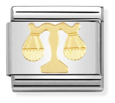 Nomination Länk Libra i förgyllt guld
