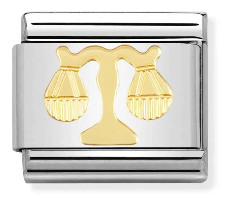 Nomination Länk Libra i förgyllt guld