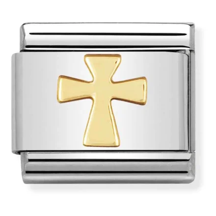 Nomination Composable Classic Länk Kors Symbol i Guld
