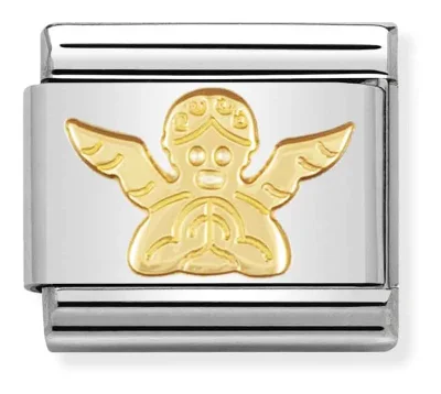 Nomination Composable Classic Länk Angel i bonded guldfärg