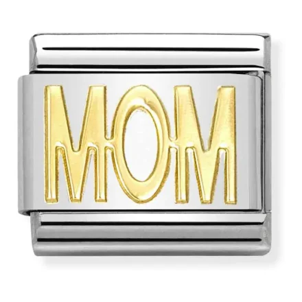 Nomination Composable Classic Länk MOM i förgyllt guld