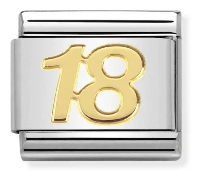 Nomination Composable Classic Länk guld Nummer 18