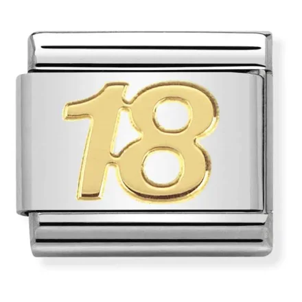 Nomination Composable Classic L&auml;nk guld Nummer 18