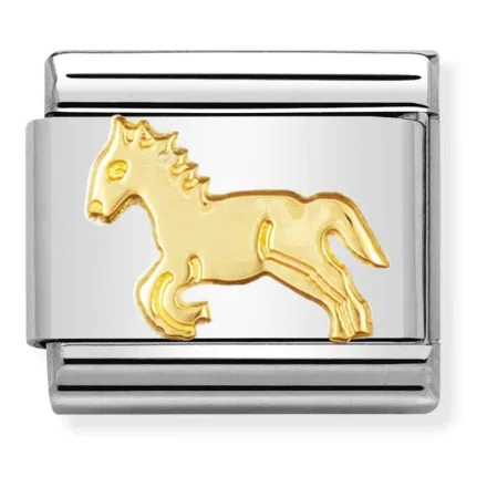 Nomination Composable Classic L&auml;nk Horse i Bondat guld