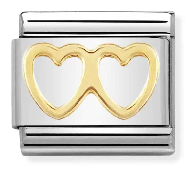 Nomination Composable Classic Länk Double Heart in Gold