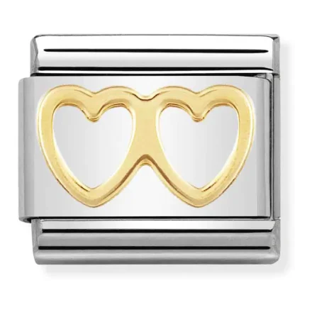 Nomination Composable Classic L&auml;nk Double Heart in Gold