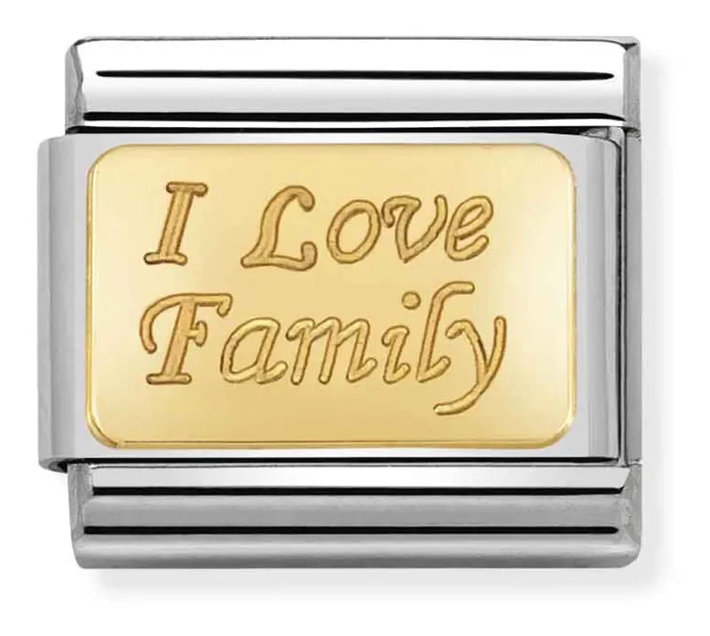 Nomination Composable Classic I Love Family Länk i Guld