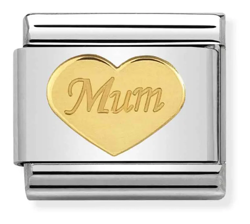 Nomination Composable Classic Länk med Guld Mamma Hjärtat