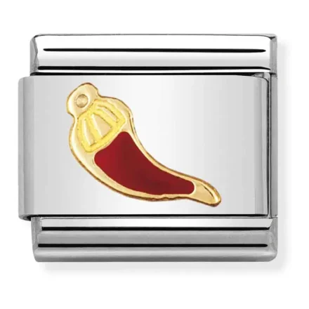 Nomination Composable Classic L&auml;nk r&ouml;d Lyckohorn i emalj