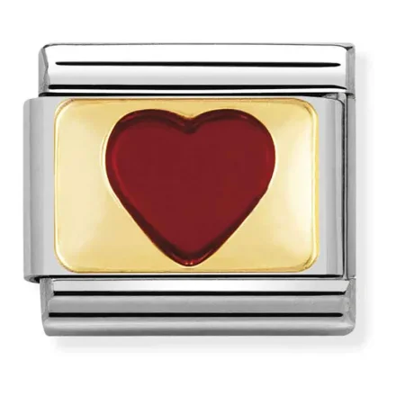 NOMINATION Classic plates 18k gold Red heart 030206_33
