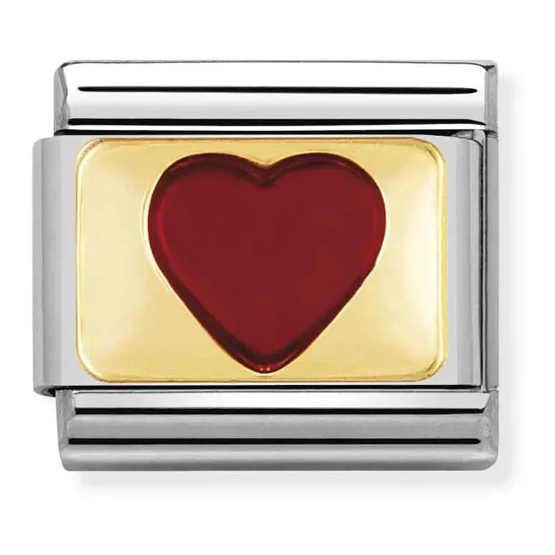 NOMINATION Classic plates 18k gold Red heart 030206_33