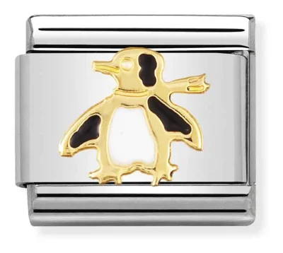 Nomination Composable Classic Länk Black and Gold Penguin