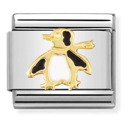 Nomination Composable Classic L&auml;nk Black and Gold Penguin