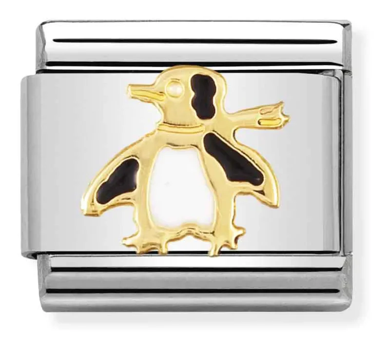 Nomination Composable Classic Länk Black and Gold Penguin