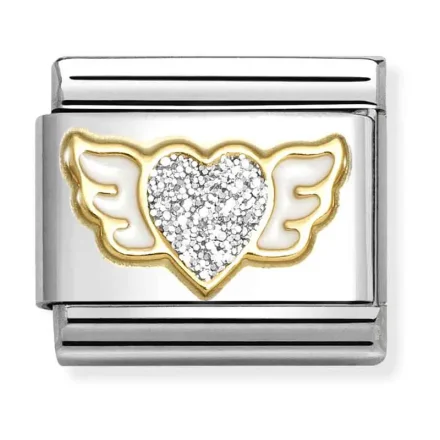 NOMINATION gold silver winged heart  0300220_23