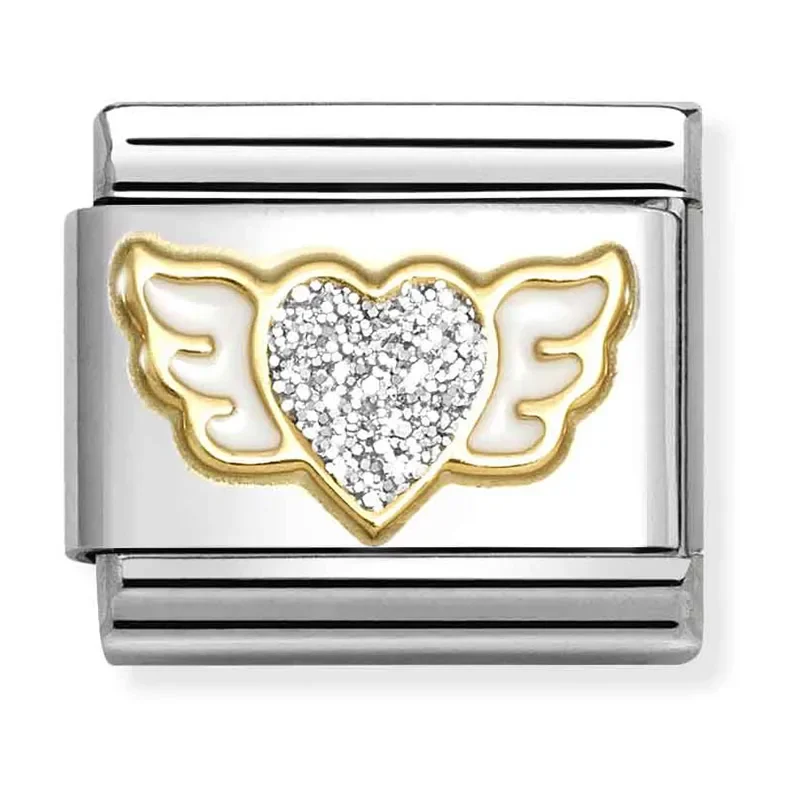 NOMINATION gold silver winged heart  0300220_23