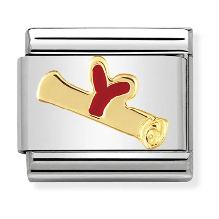 Nomination Composable Classic L&auml;nk Diploma i bundet gult guld