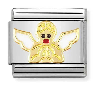 Nomination Composable Classic Länk Guld och vit Ängel