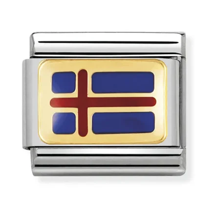 composable classig Europe flag iceland 18 k gold NOMINATION