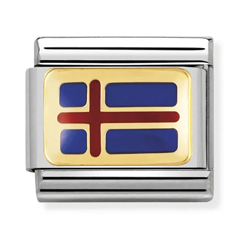 composable classig Europe flag iceland 18 k gold NOMINATION