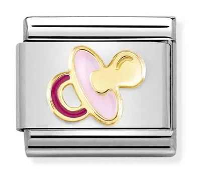 Nomination Composable Länk, Pink Pacifier in Gold