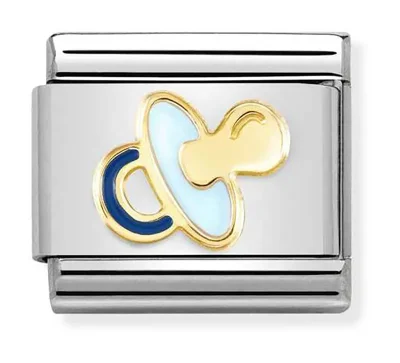 Nomination Composable Länk, Light Blue Pacifier, gold