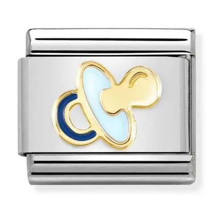 Nomination Composable L&auml;nk, Light Blue Pacifier, gold